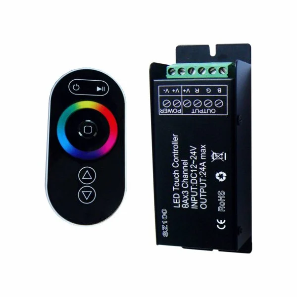 کنترلر RGB رادیویی لمسی 24 آمپر 12 ولت مدل DM24RFT