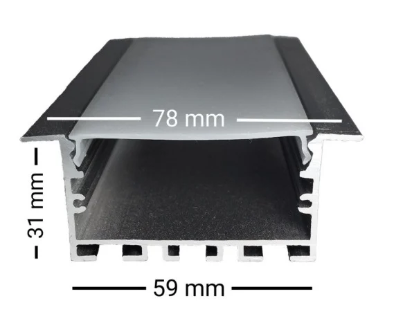 پروفیل آلومینیومی چراغ خطی روکار مدل ۴ ردیف کد 1218