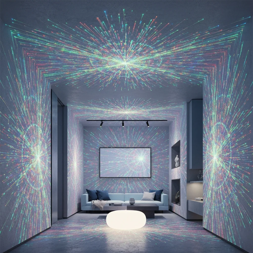 Artistic interior with fiber optic lighting