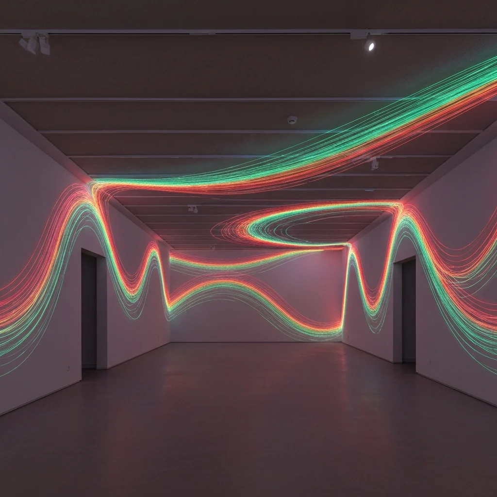Decorative fiber optic lighting in an interior space