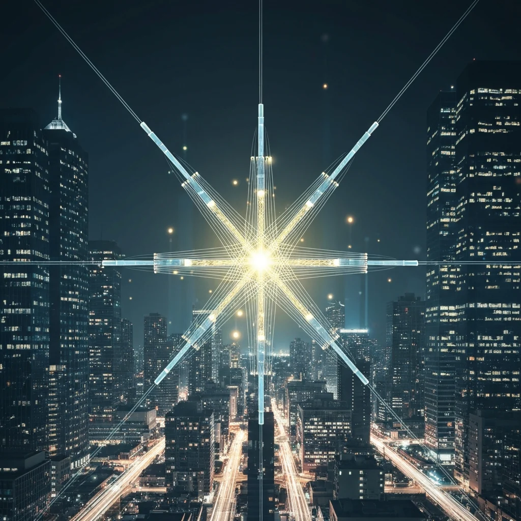 Illustration of an optical fiber star network