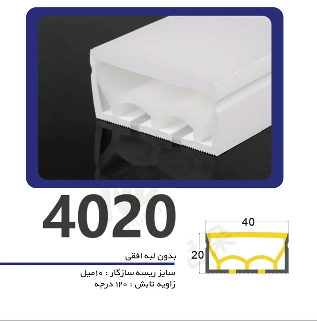 سیلیکون لاین نوری بدون لبه سایز ۲۰ در ۴۰ افقی