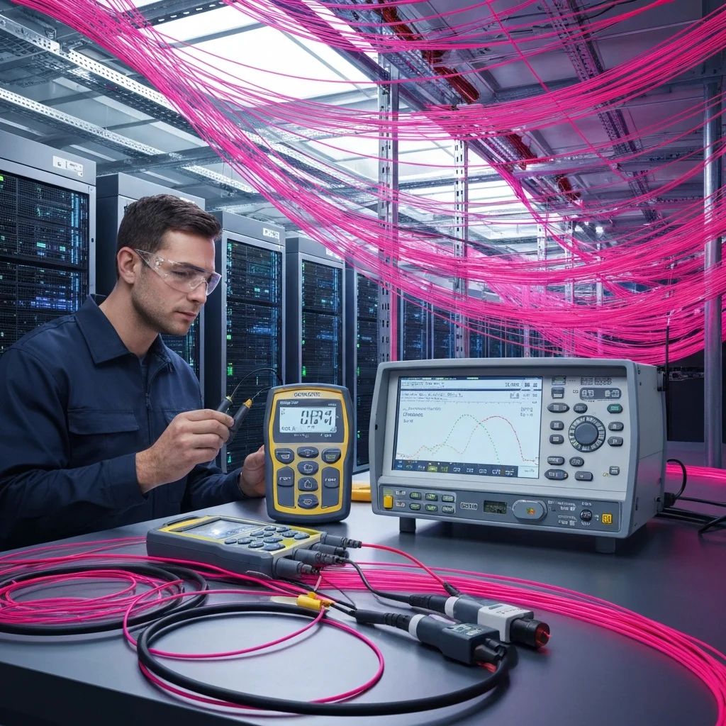 Fiber optic network troubleshooting setup