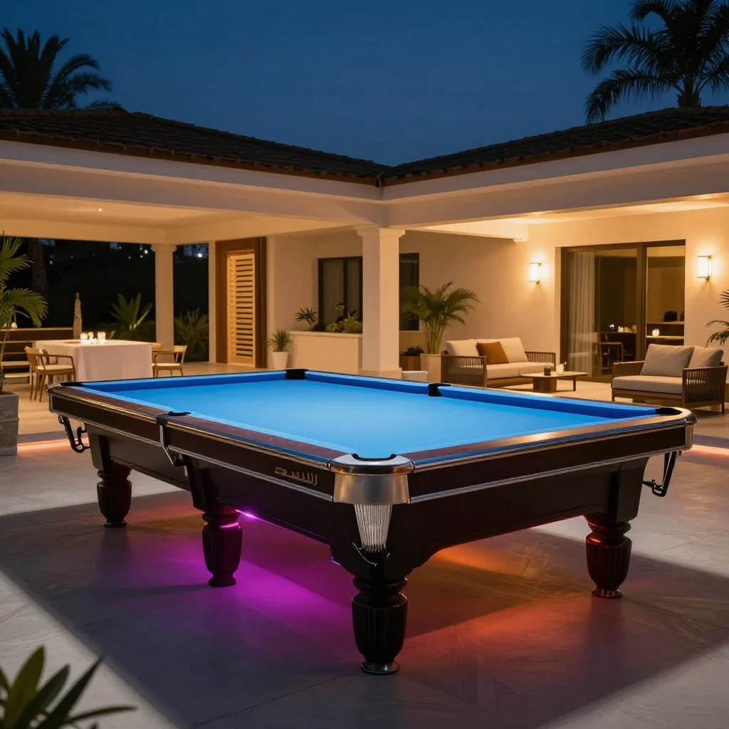 Modern pool lighting with colorful LEDs and underwater features.