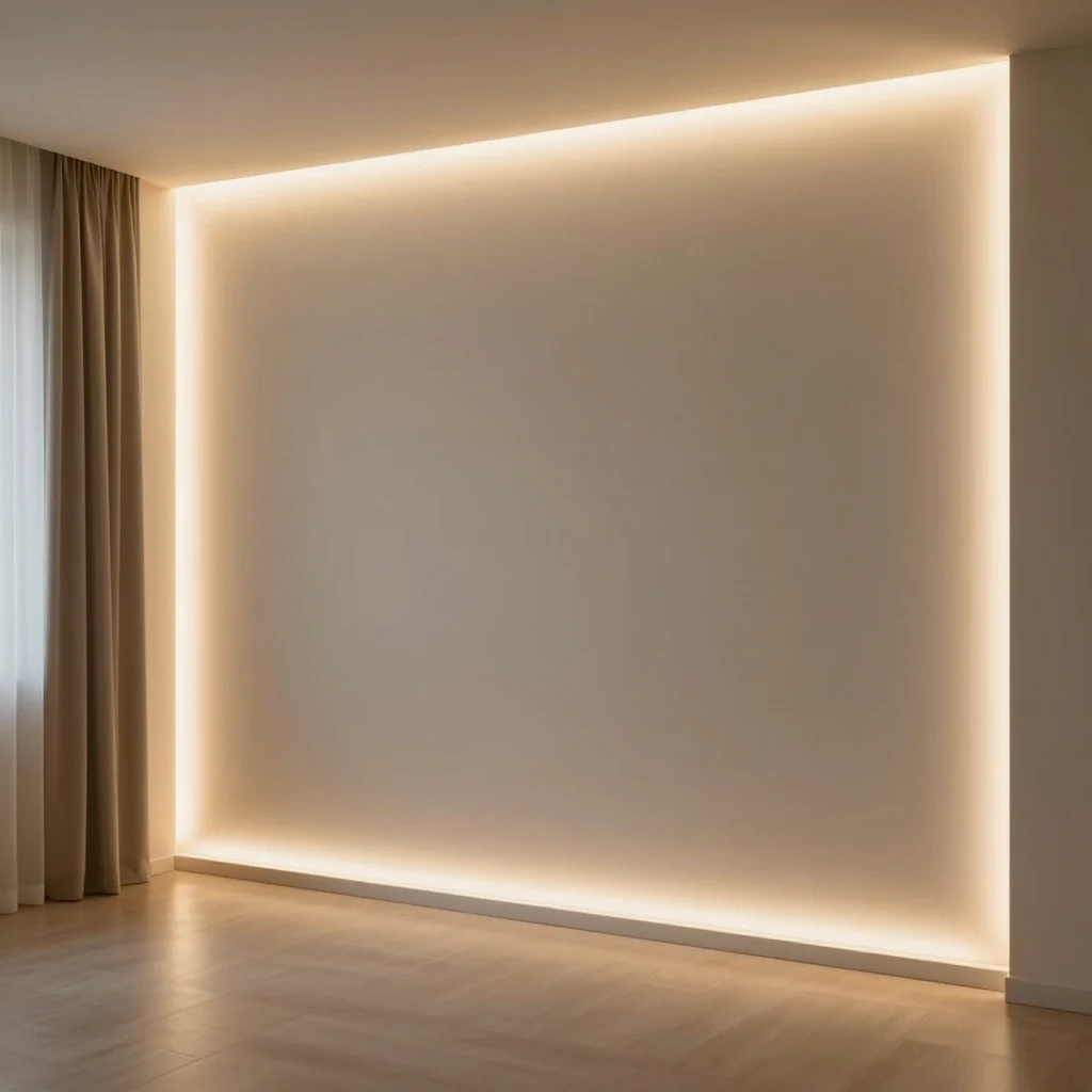 Beautiful room with hidden LED strip lighting