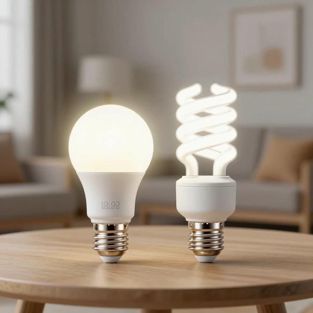 LED light bulbs demonstrating energy efficiency