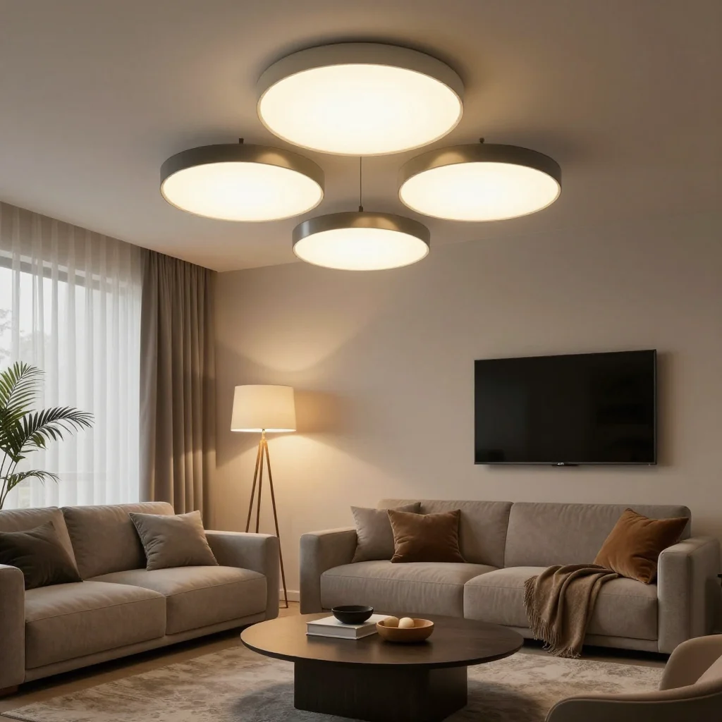 A modern living room with innovative lighting designs